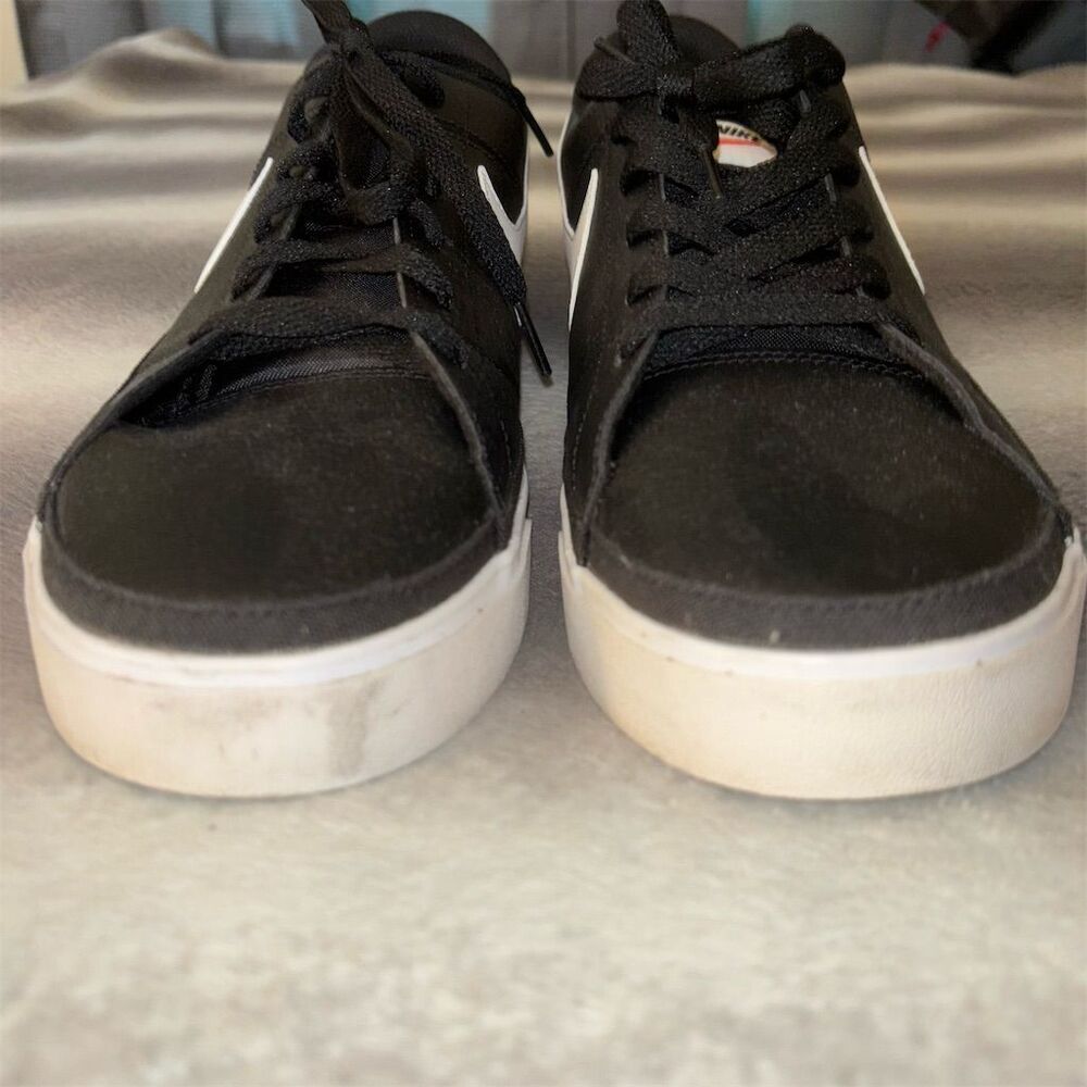 Nike Court Legacy Men's Leather Sneakers Black & White Size 13 Athletic Shoes - Picture 6 of 11